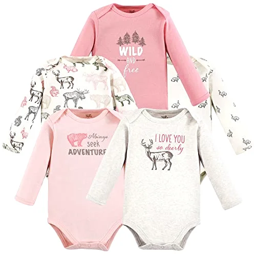 Touched by Nature Long-Sleeve Bodysuits in Girl Woodland