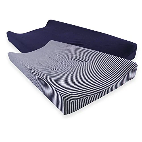 Touched by Nature Changing Pad Cover in Navy Heather Gray