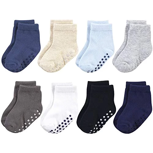 Touched by Nature Socks with Non-Skid Gripper for Fall Resistance in Solid Black Blue