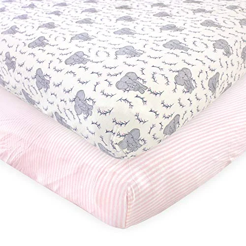 Touched by Nature Crib Sheet in Girl Elephant
