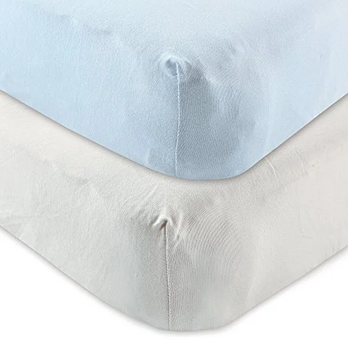 Touched by Nature Fitted Crib Sheet 2-Pack in Blue/Gray 2 Pk