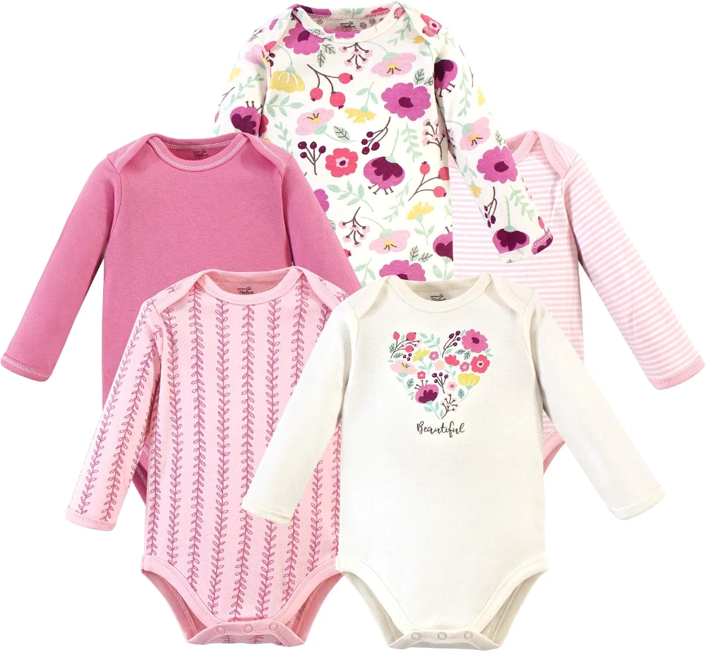 Touched by Nature Long-Sleeve Bodysuits in Botanical